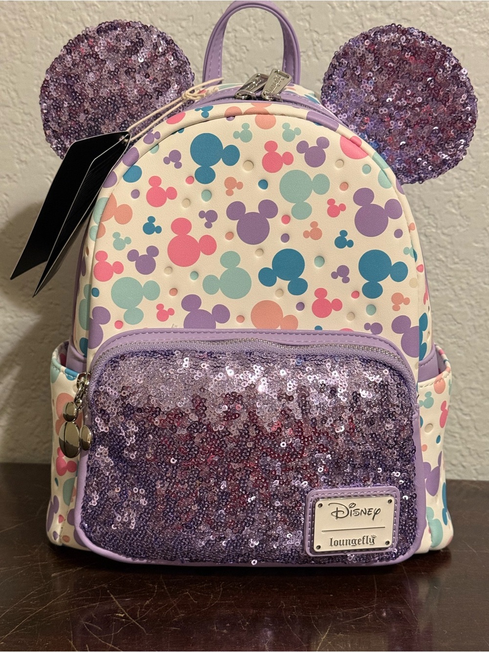 Loungefly Minnie Mouse Funfetti Sequins Mini Backpack